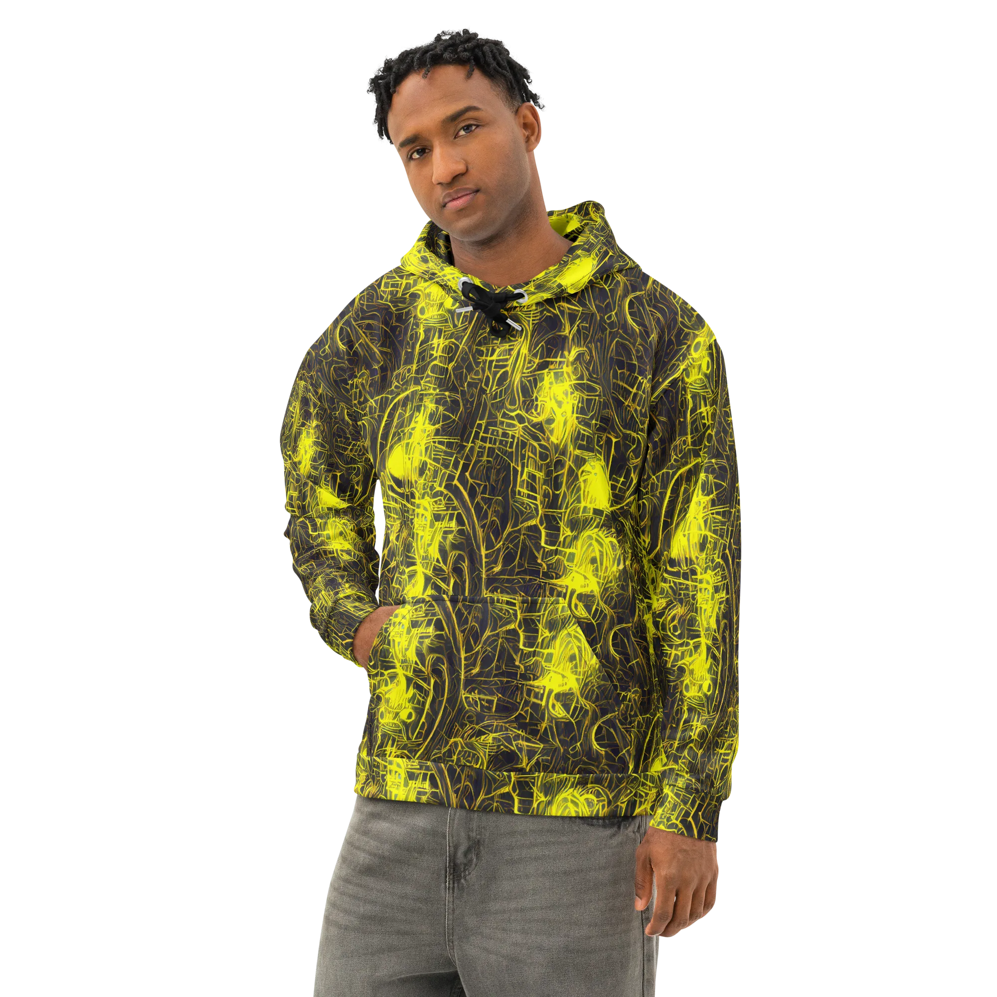 Acid Architecture on Cotton Hoodie — Left Front