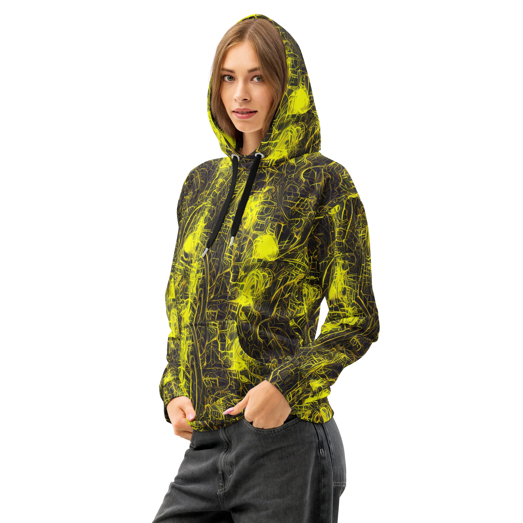 Acid Architecture on Cotton Hoodie — Left Front