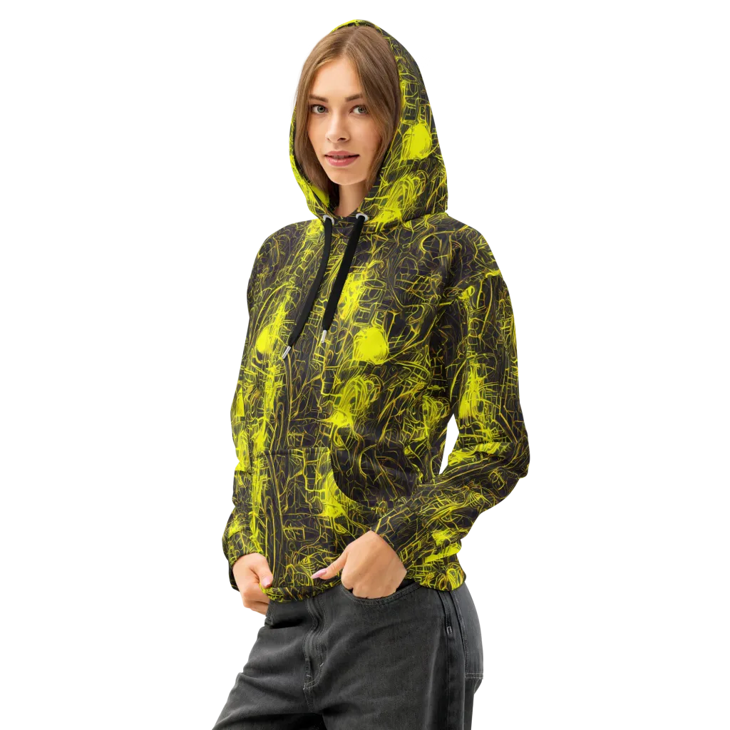 Acid Architecture on Cotton Hoodie — Left Front