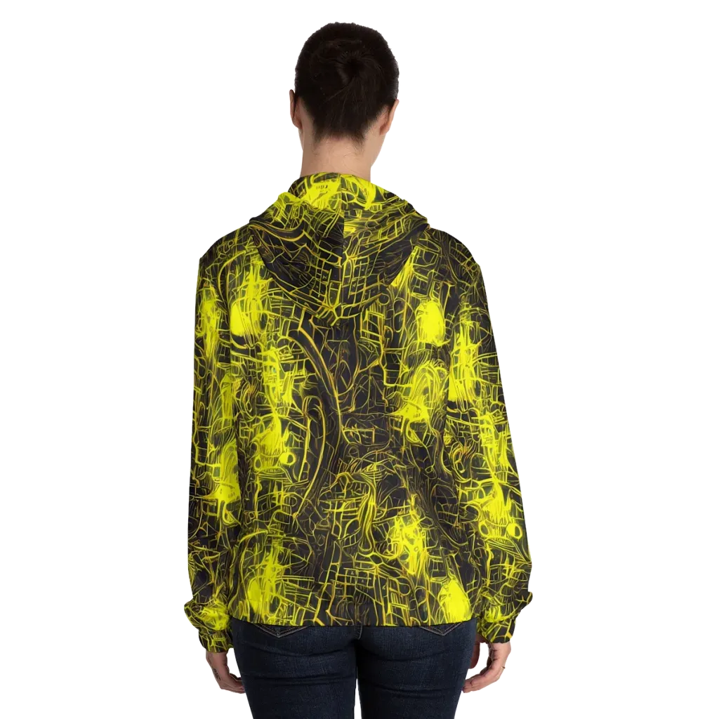 Acid Architecture on Women's Full-Zip Hoodie — Back On Person