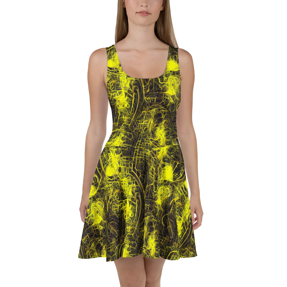 Acid Architecture on Skater Dress — Front