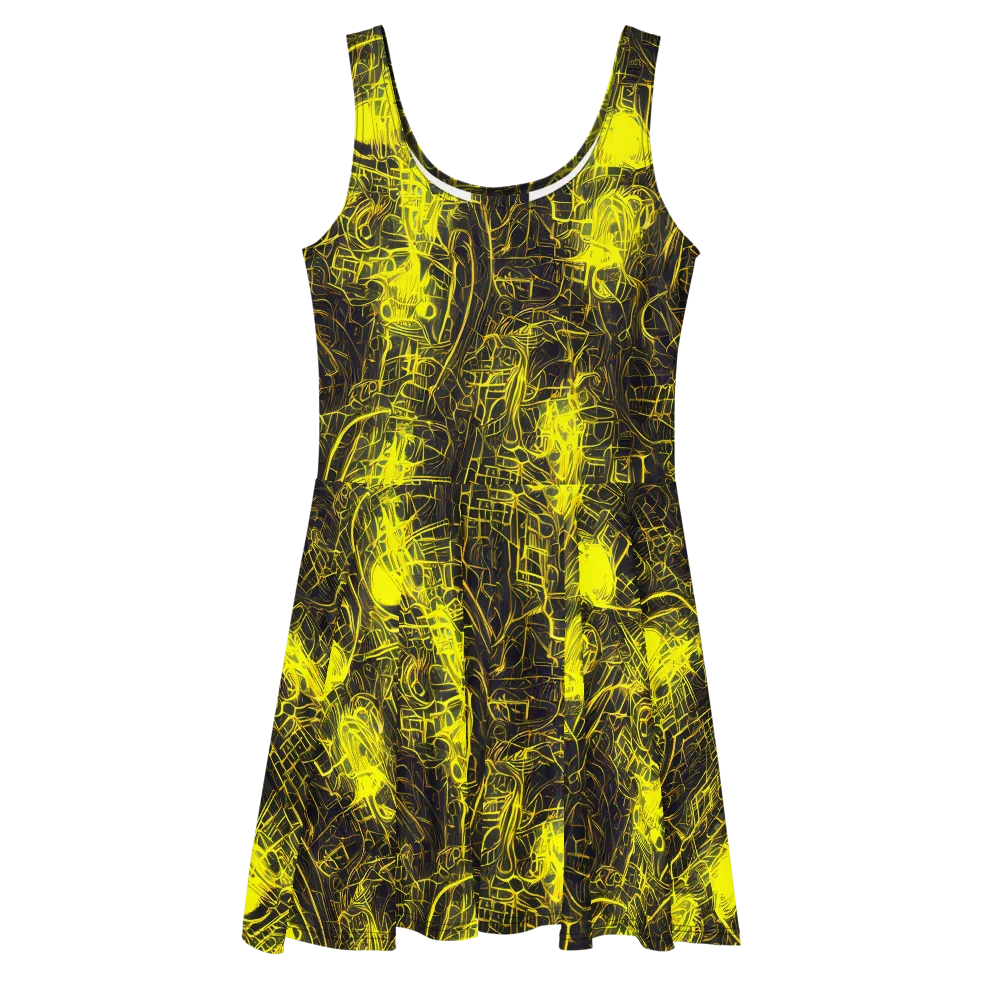 Acid Architecture on Skater Dress — Front