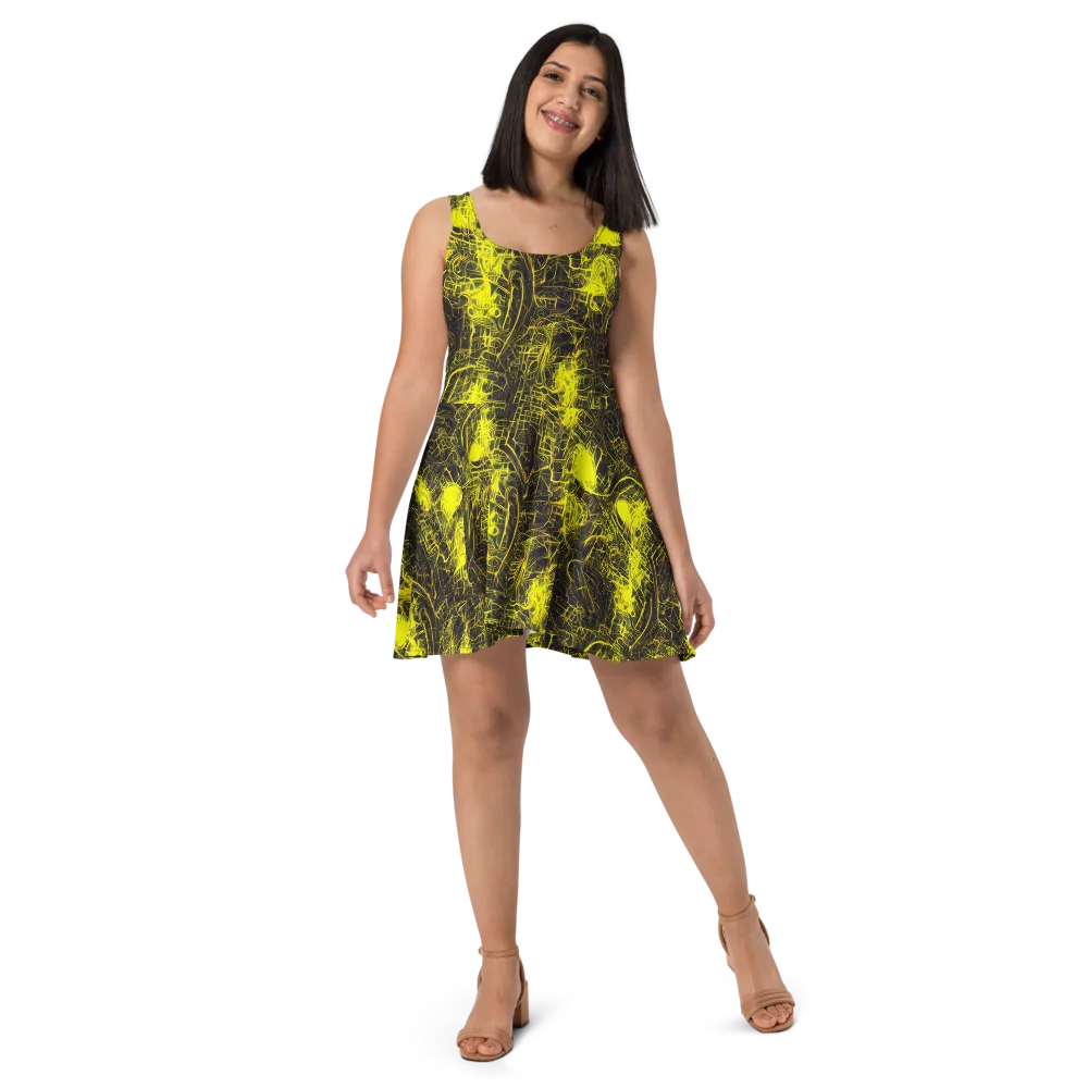 Acid Architecture on Skater Dress — Front