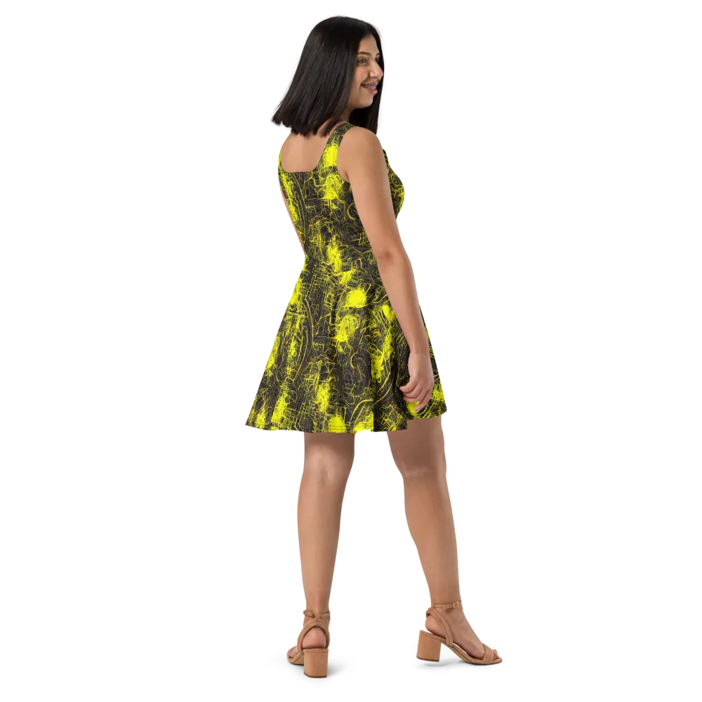 Acid Architecture on Skater Dress — Right