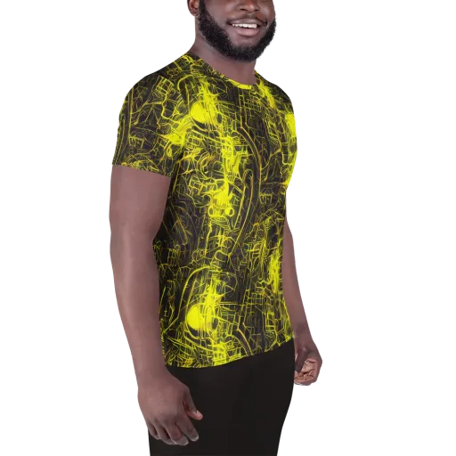 Acid Architecture on a Men's Athletic T-Shirt