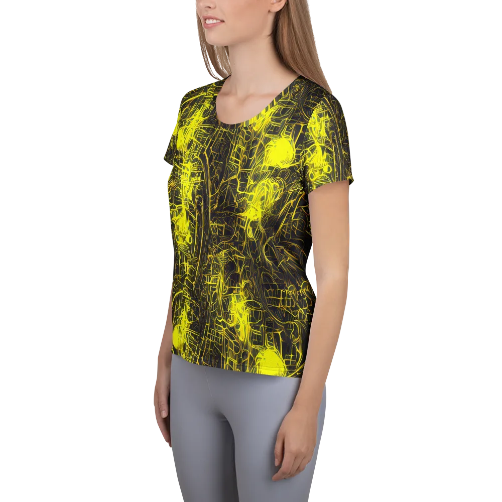 Acid Architecture on Women's Athletic T-Shirt — Left