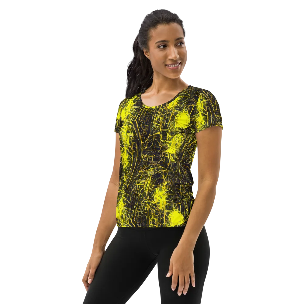 Acid Architecture on Women's Athletic T-Shirt — Left