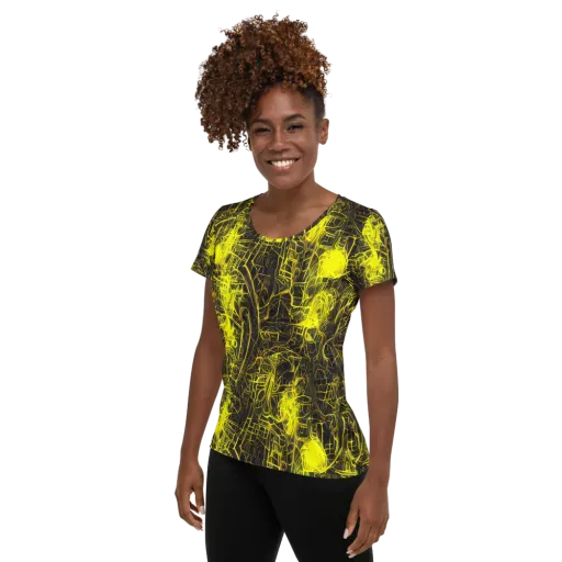 Acid Architecture on a Women's Athletic T-Shirt