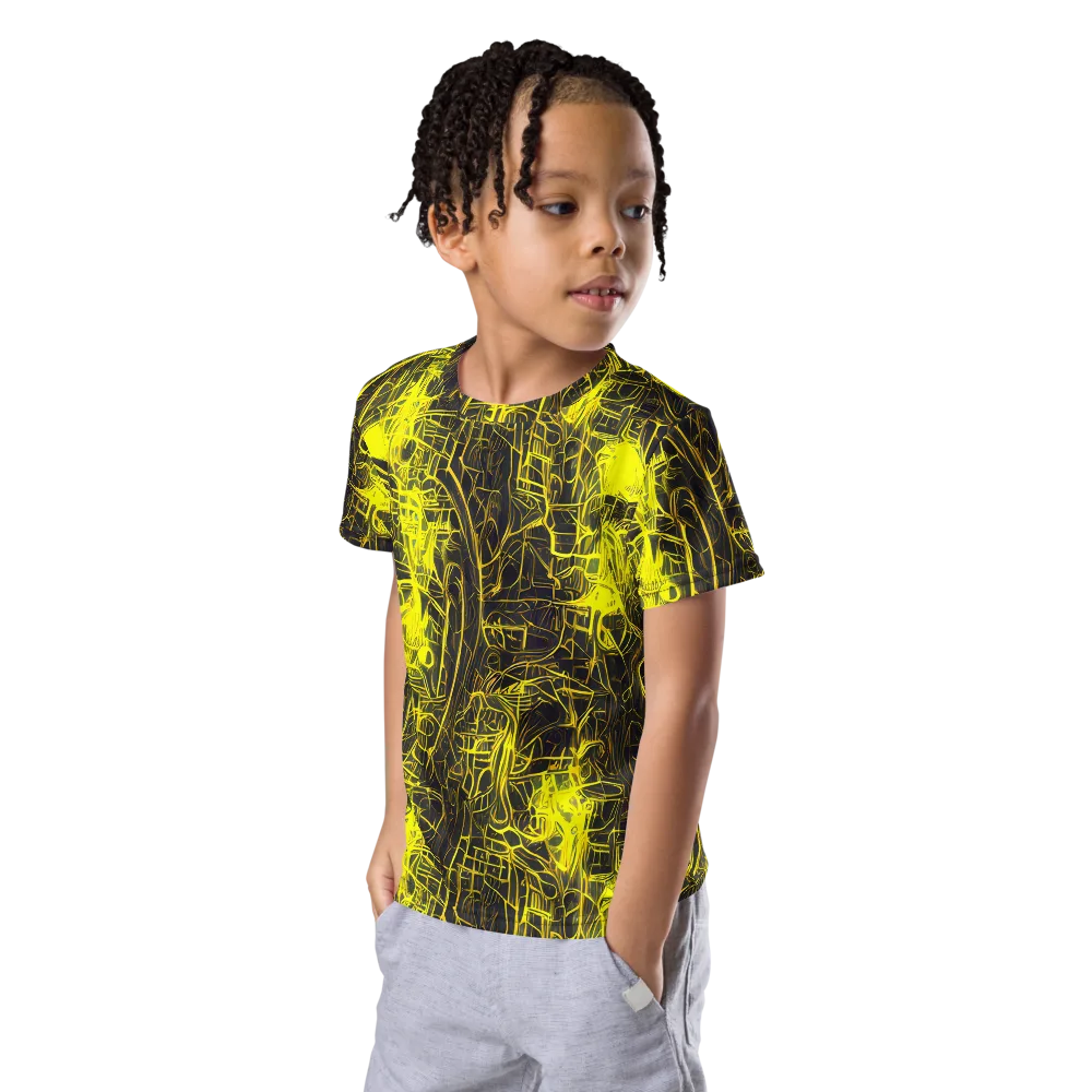Acid Architecture on Kids Crew Neck T-Shirt — Left Front