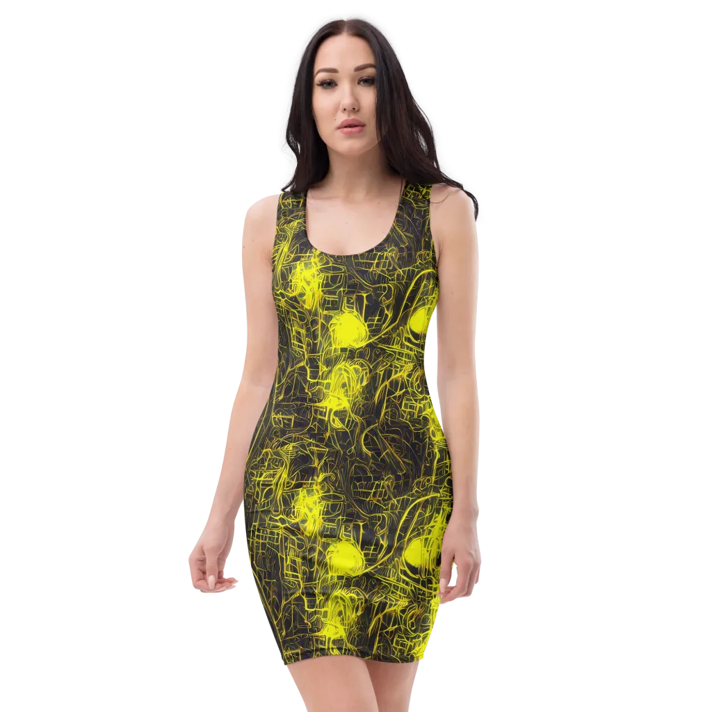 Acid Architecture on Bodycon Dress — Front