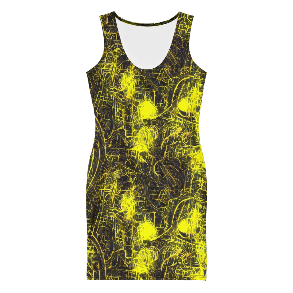 Acid Architecture on Bodycon Dress — Front