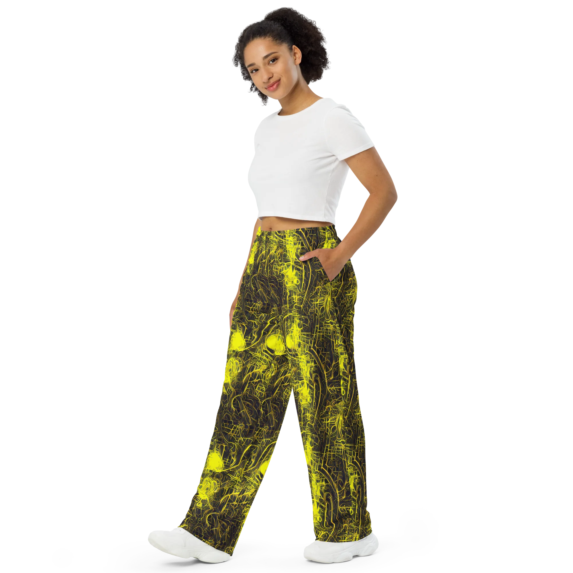 Acid Architecture on Wide-Leg Pants — Left Front