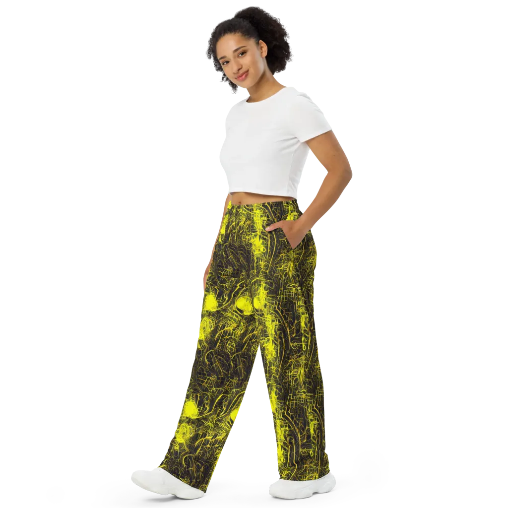 Acid Architecture on Wide-Leg Pants — Left Front