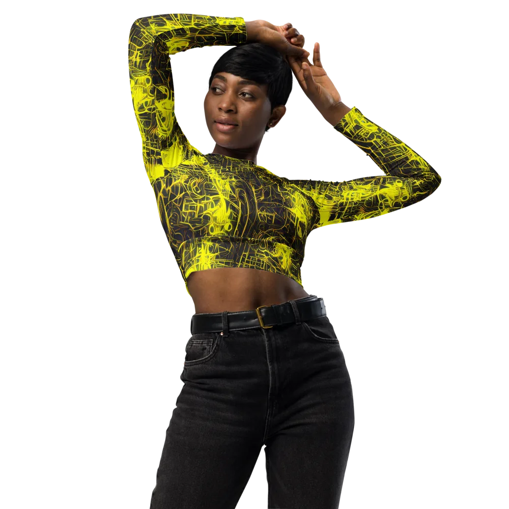 Acid Architecture on Long Sleeve Crop Top — Front