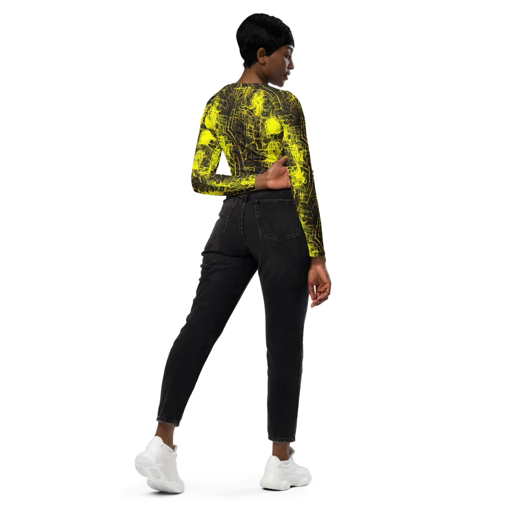 Acid Architecture on Long Sleeve Crop Top — Right Back