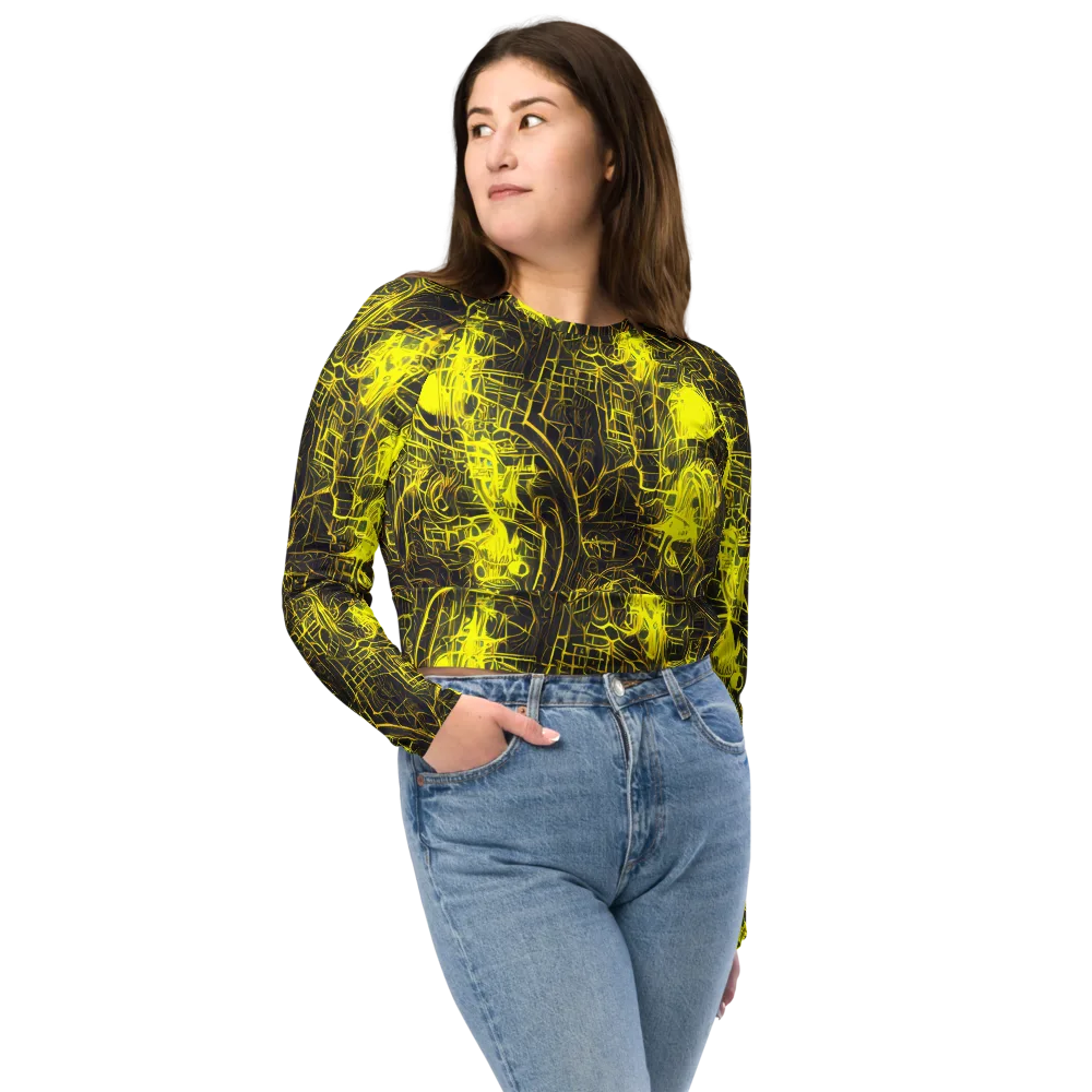 Acid Architecture on Long Sleeve Crop Top — Front