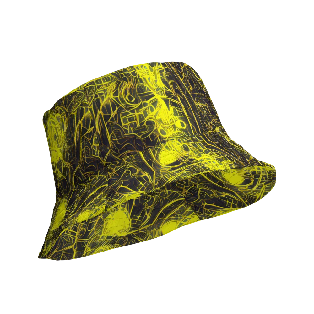 Acid Architecture on Reversible Bucket Hat — Product details Outside