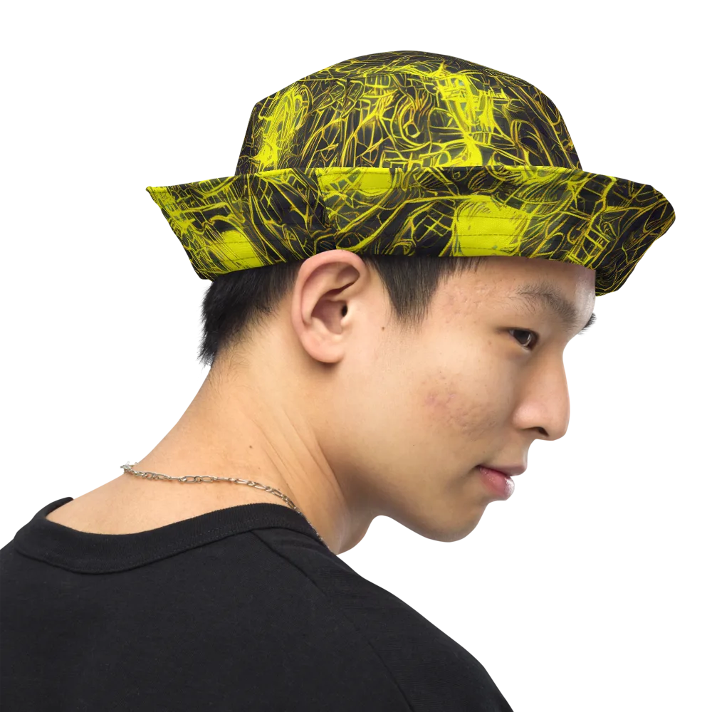 Acid Architecture on Reversible Bucket Hat — Right Outside