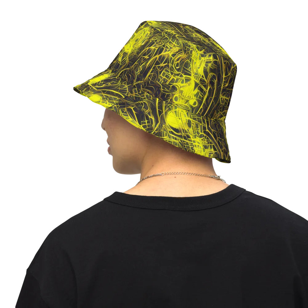Acid Architecture on Reversible Bucket Hat — Back Inside