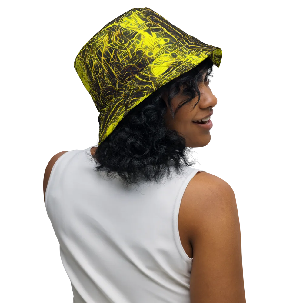 Acid Architecture on Reversible Bucket Hat — Right Outside