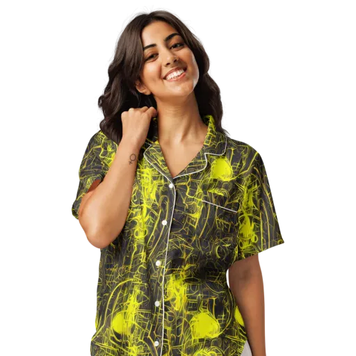Acid Architecture on a Women's Short Sleeve Pajama Top