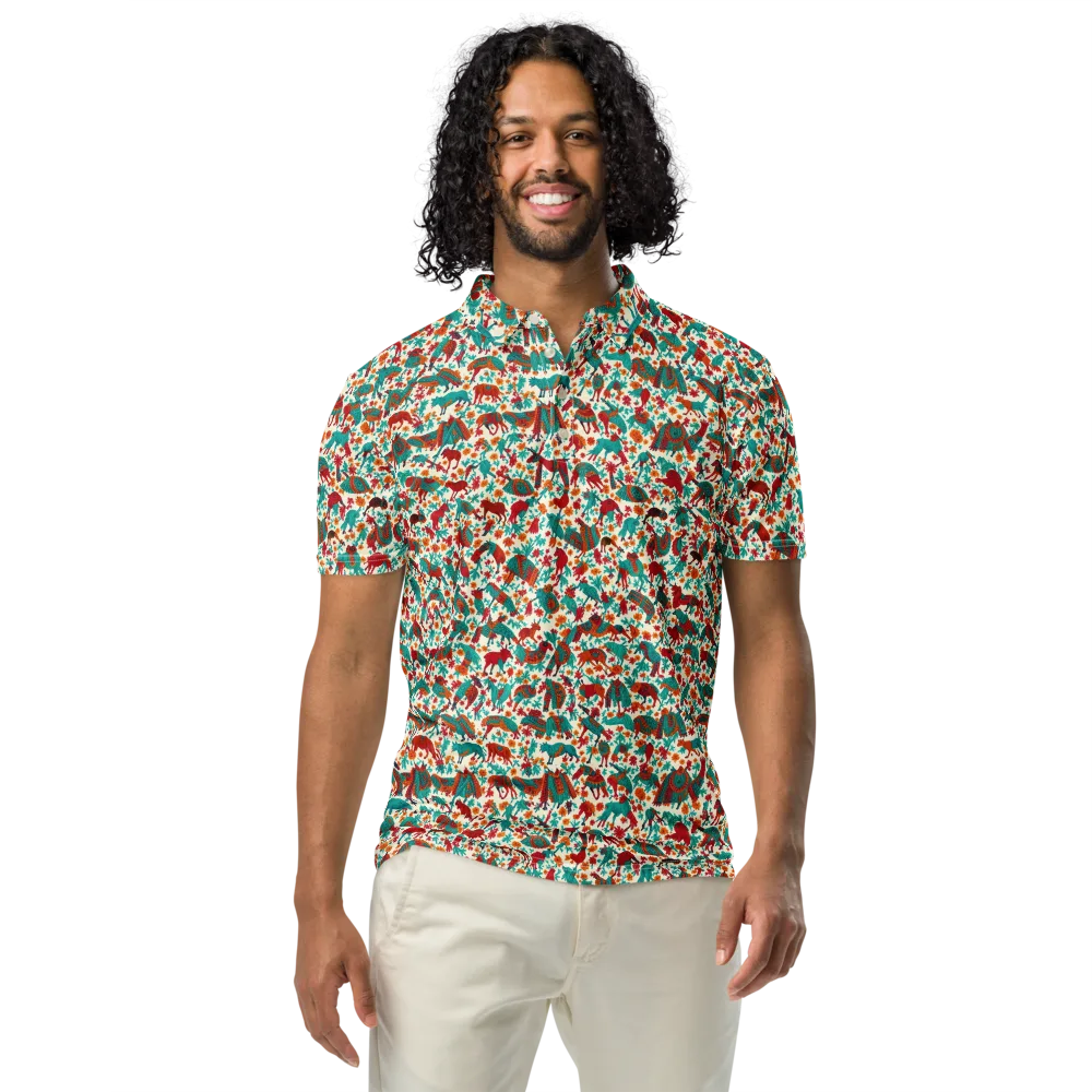 Desert Carnival on Men's Slim Fit Polo Shirt — Front