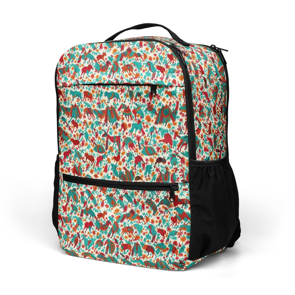 Desert Carnival on Utility Backpack — Left Front