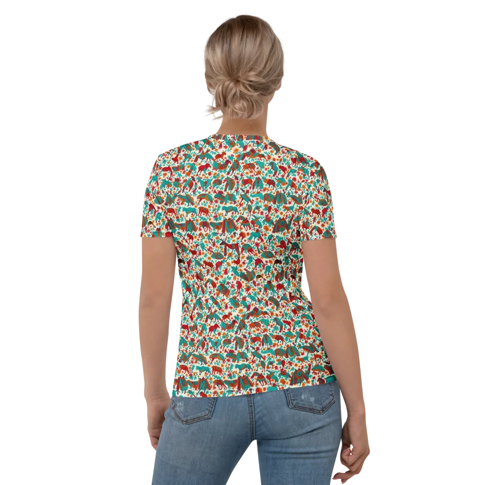 Desert Carnival on Women's Crew Neck T-Shirt — Back