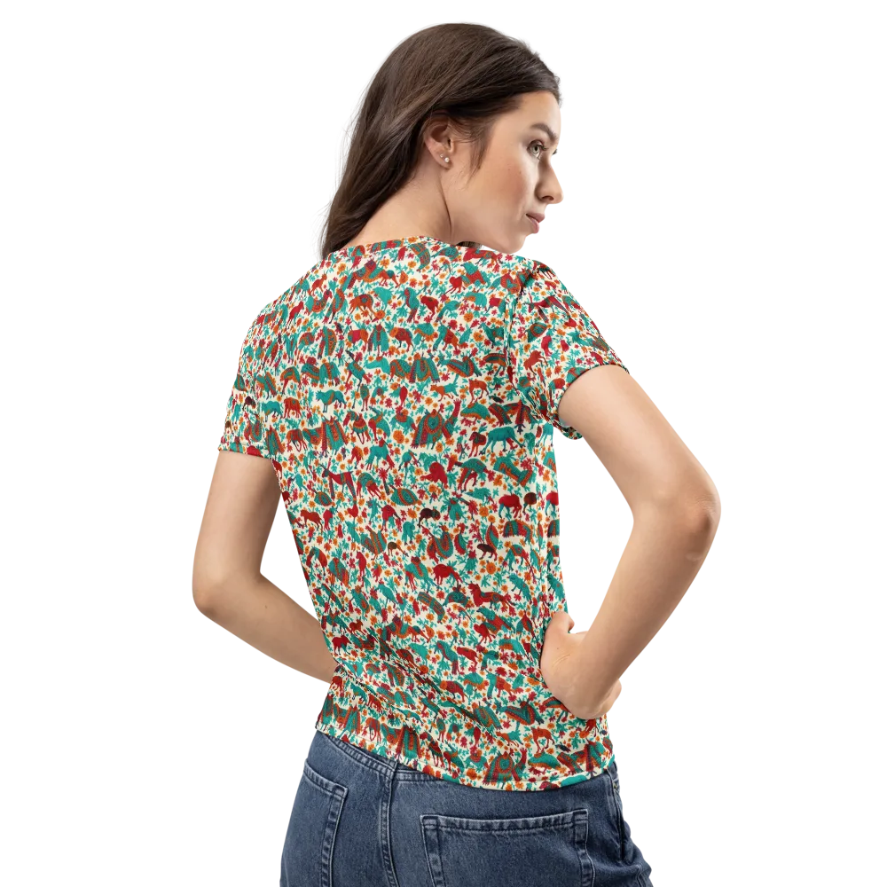 Desert Carnival on Women's Crew Neck T-Shirt — Back