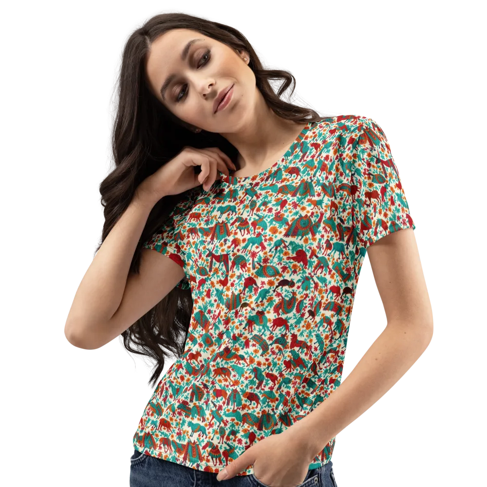 Desert Carnival on Women's Crew Neck T-Shirt — Left Front