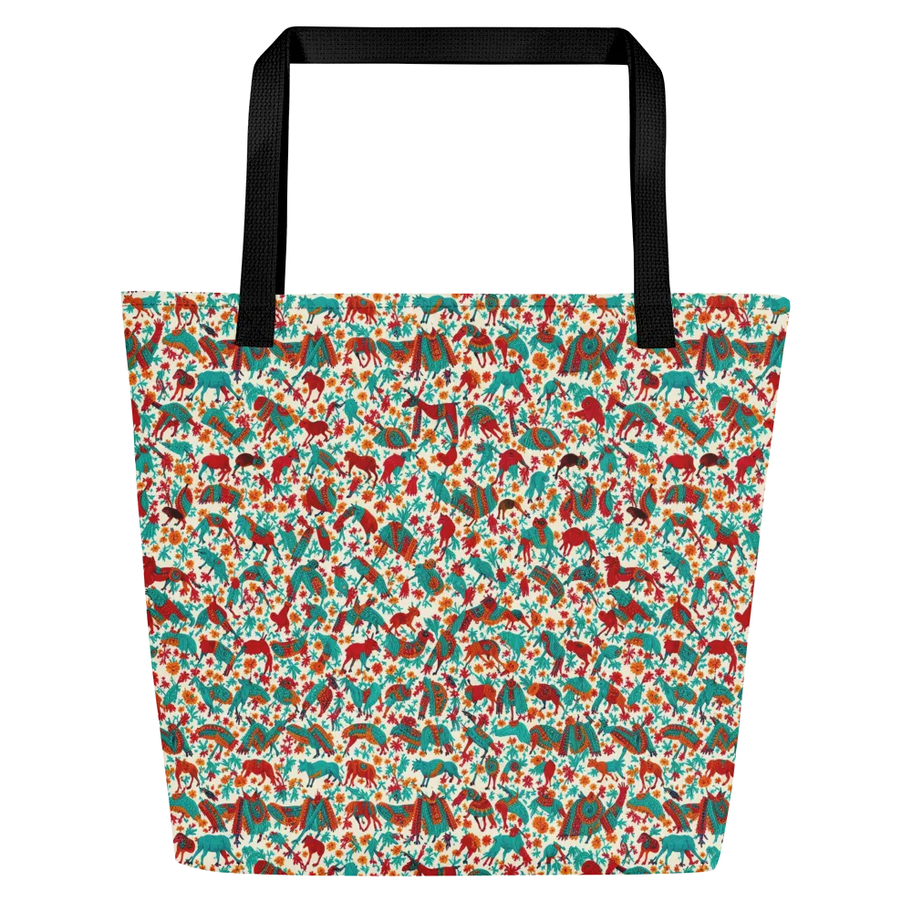 Desert Carnival on Large Tote Bag W/ Pocket — Front