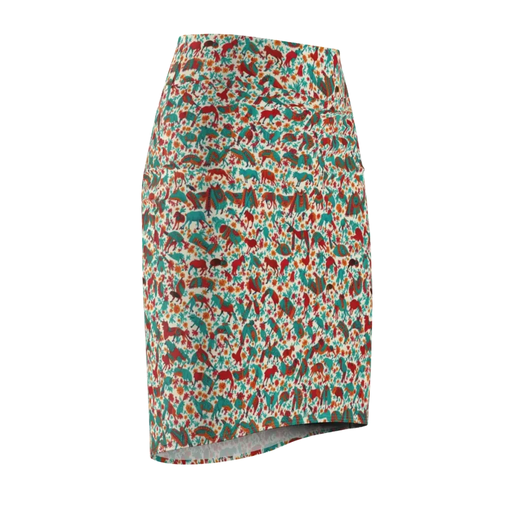 Desert Carnival on Pencil Skirt — Front Side