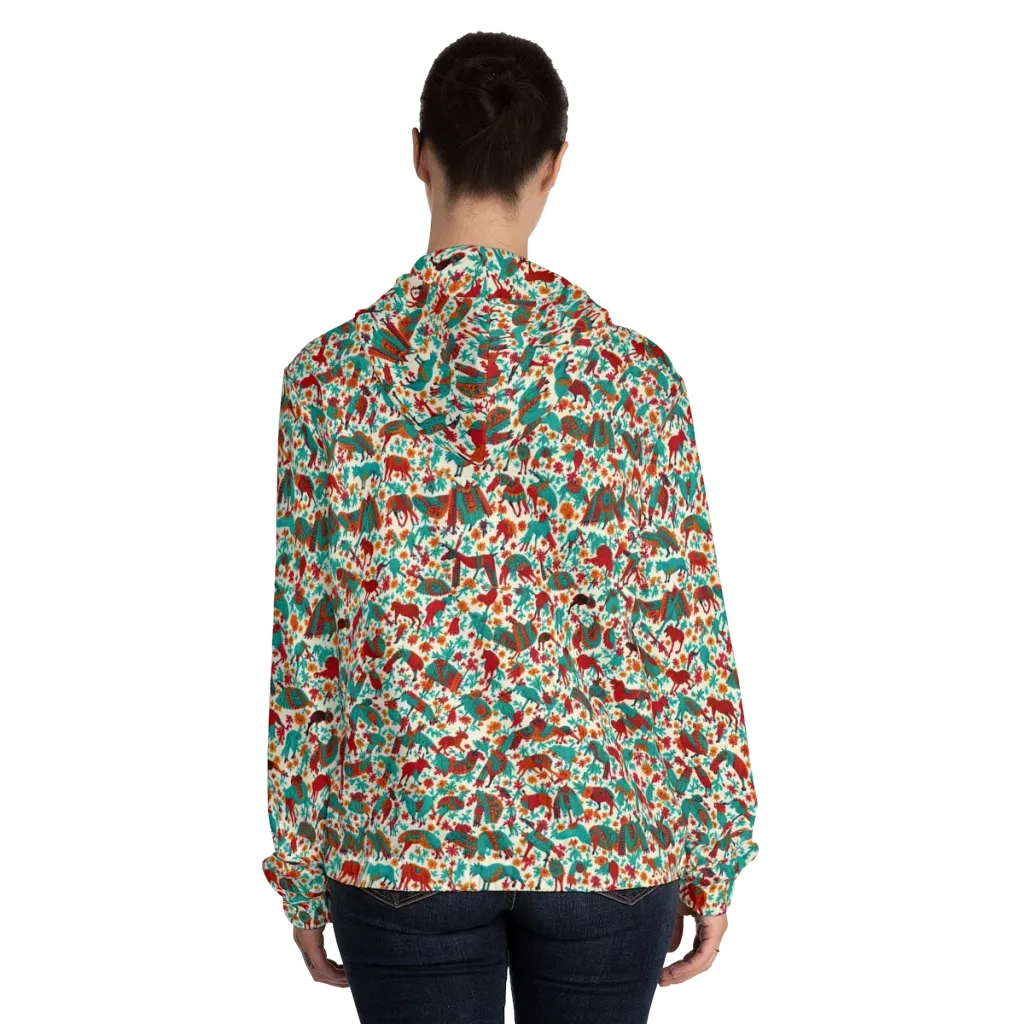 Desert Carnival on Women's Full-Zip Hoodie — Back On Person
