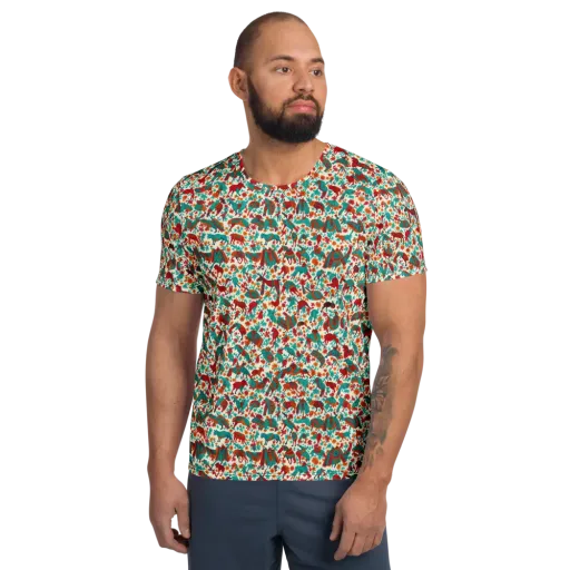 Desert Carnival on a Men's Athletic T-Shirt
