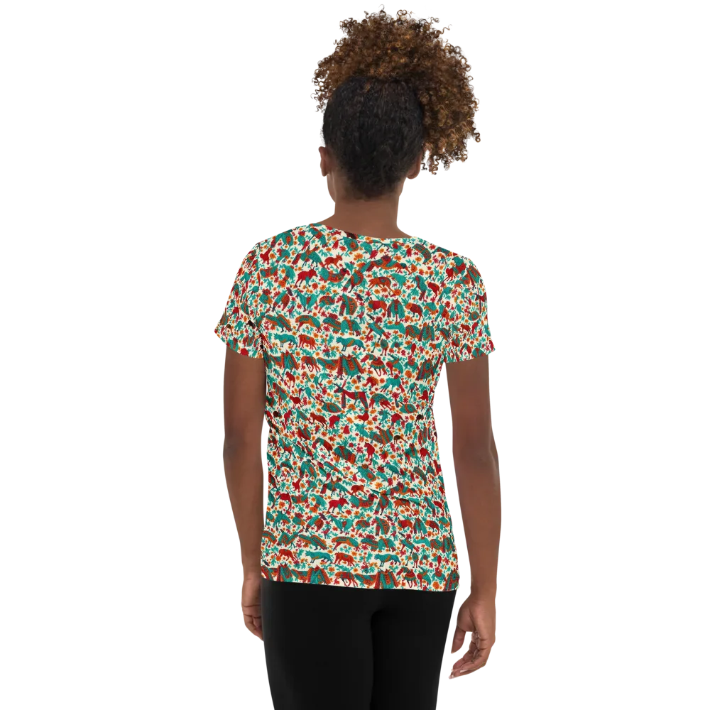 Desert Carnival on Women's Athletic T-Shirt — Back