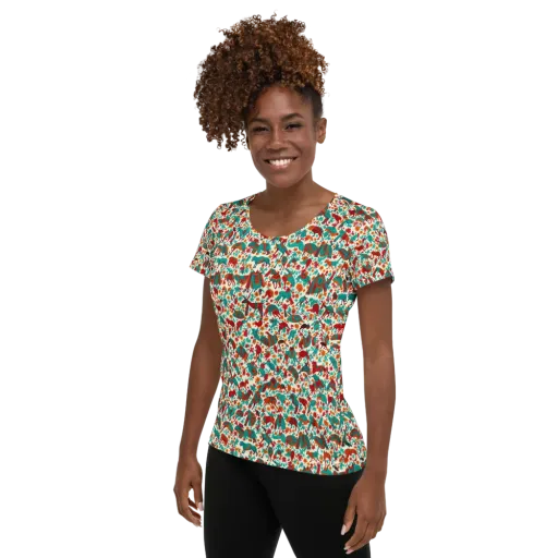 Desert Carnival on a Women's Athletic T-Shirt