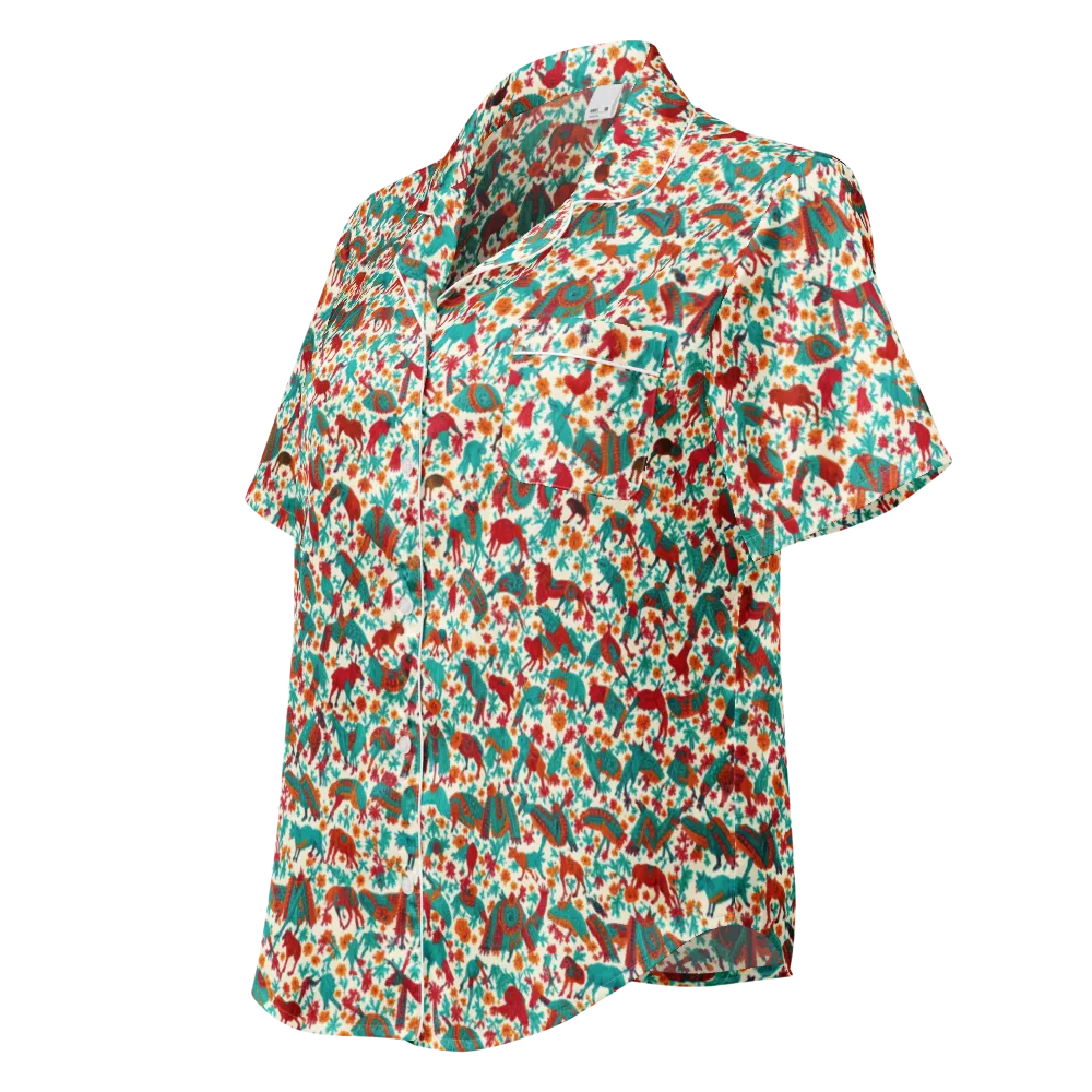 Desert Carnival on Women's Short Sleeve Pajama Top — Left Front