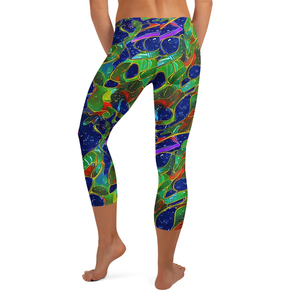 Acid Mosaic on Capri Leggings — Back