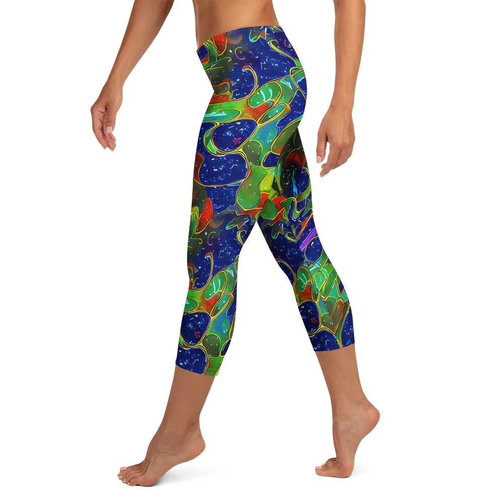 Acid Mosaic on Capri Leggings — Left