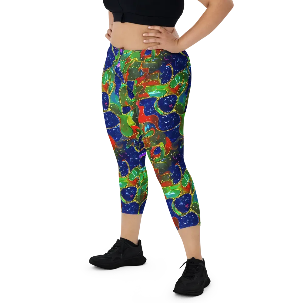 Acid Mosaic on Capri Leggings — Front