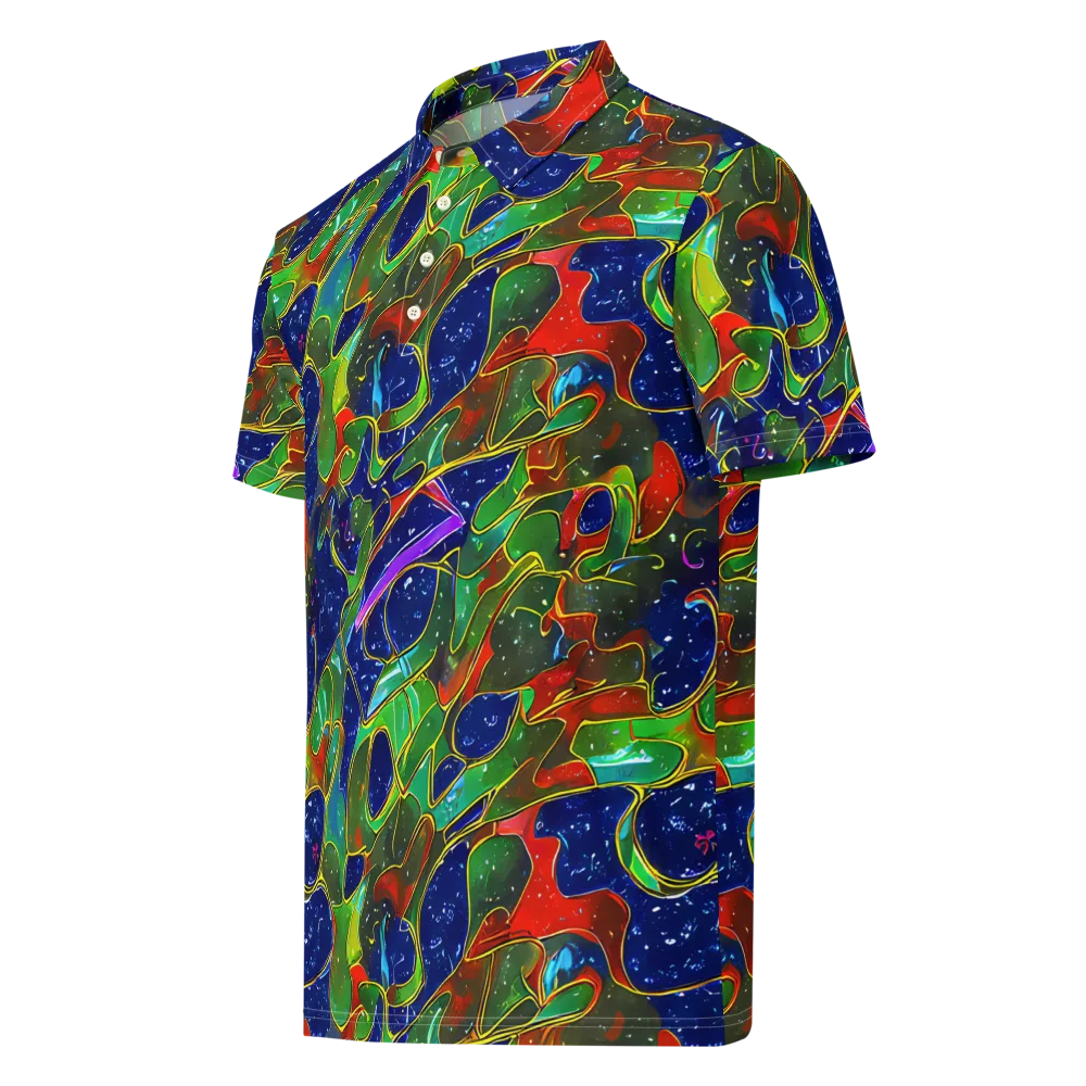 Acid Mosaic on Men's Slim Fit Polo Shirt — Left Front