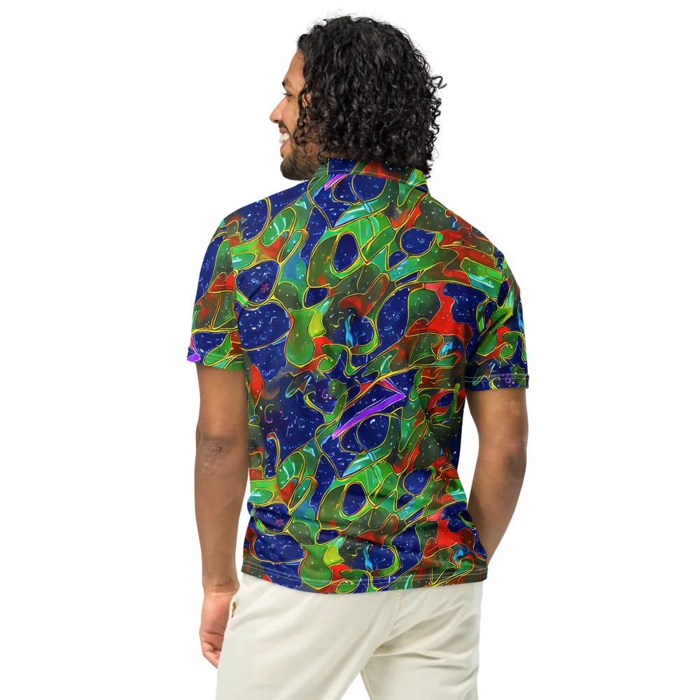 Acid Mosaic on Men's Slim Fit Polo Shirt — Back