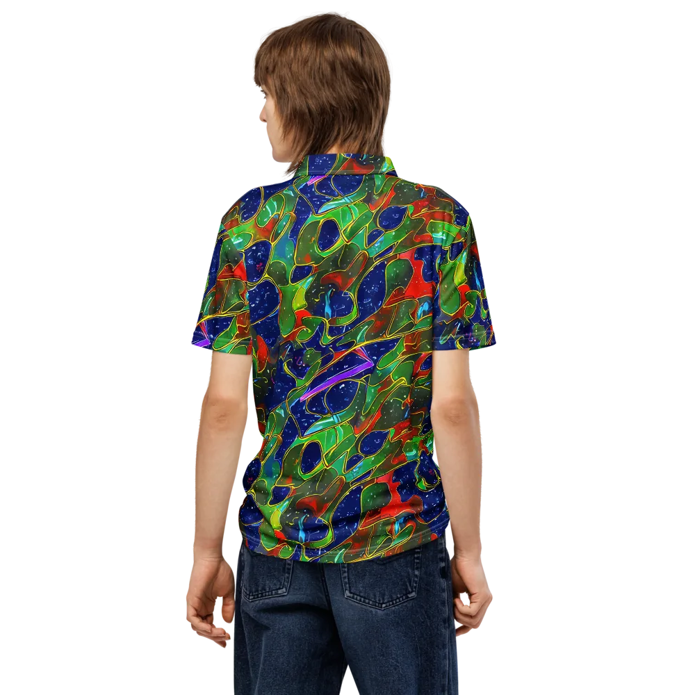 Acid Mosaic on Men's Slim Fit Polo Shirt — Back