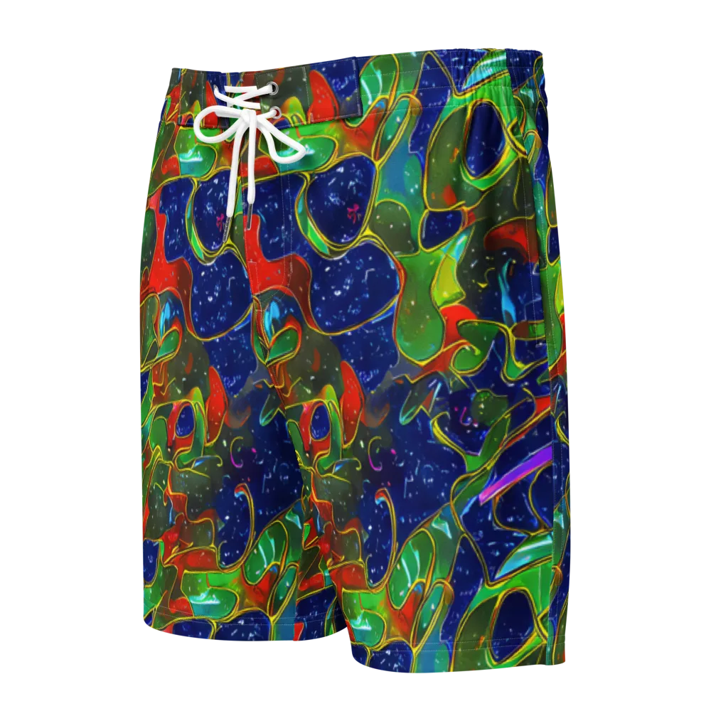 Acid Mosaic on Men's Board Shorts — Front