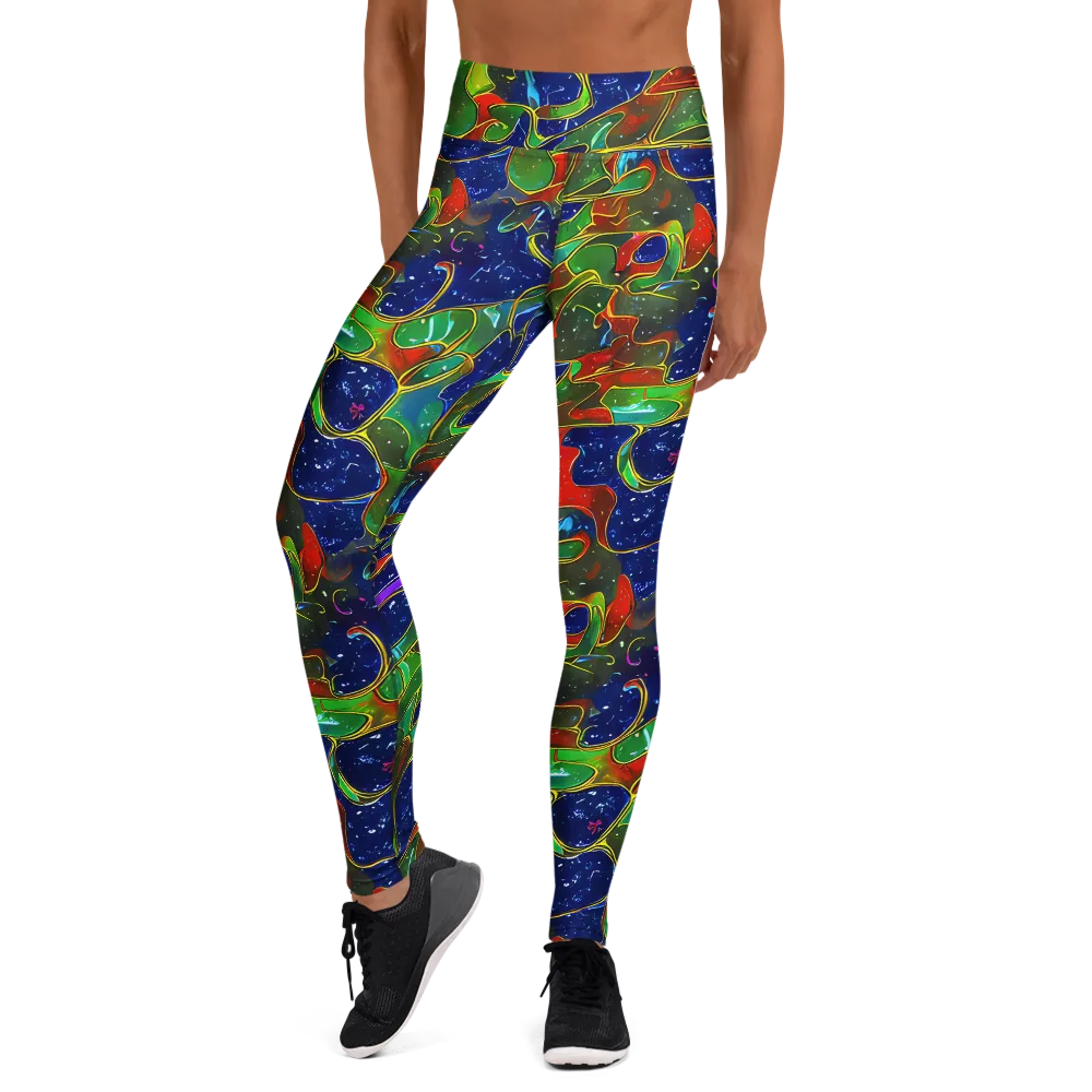 Acid Mosaic on Yoga Leggings — Front