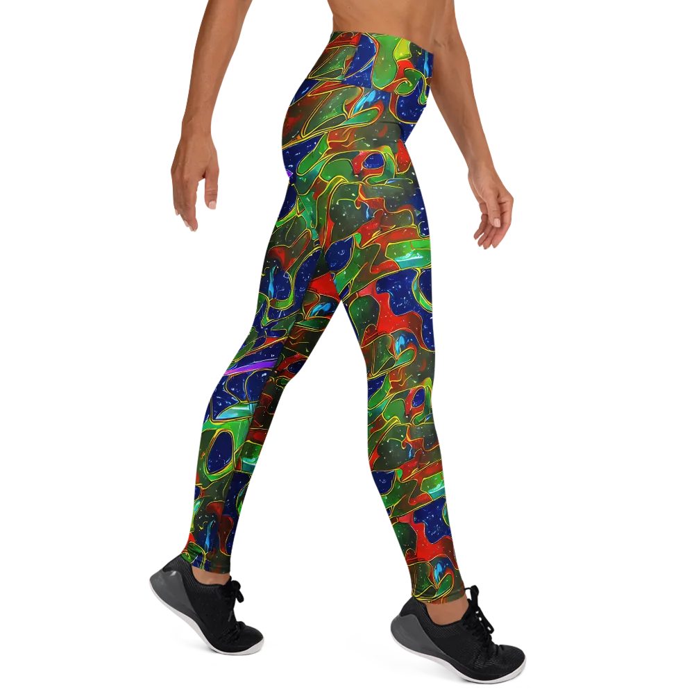 Acid Mosaic on Yoga Leggings — Right