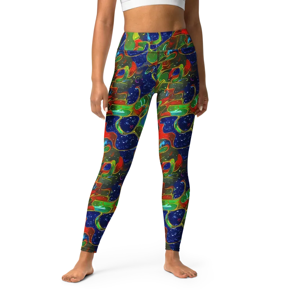 Acid Mosaic on Yoga Leggings — Front