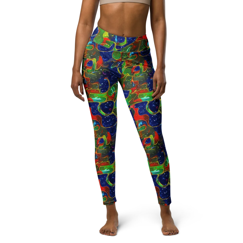 Acid Mosaic on Yoga Leggings — Front