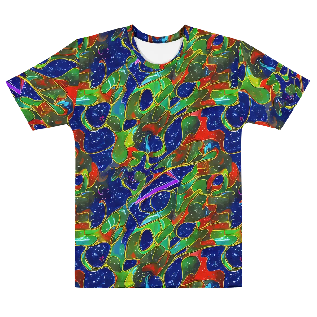 Acid Mosaic on Men's Cotton Crew Neck T-Shirt — Front