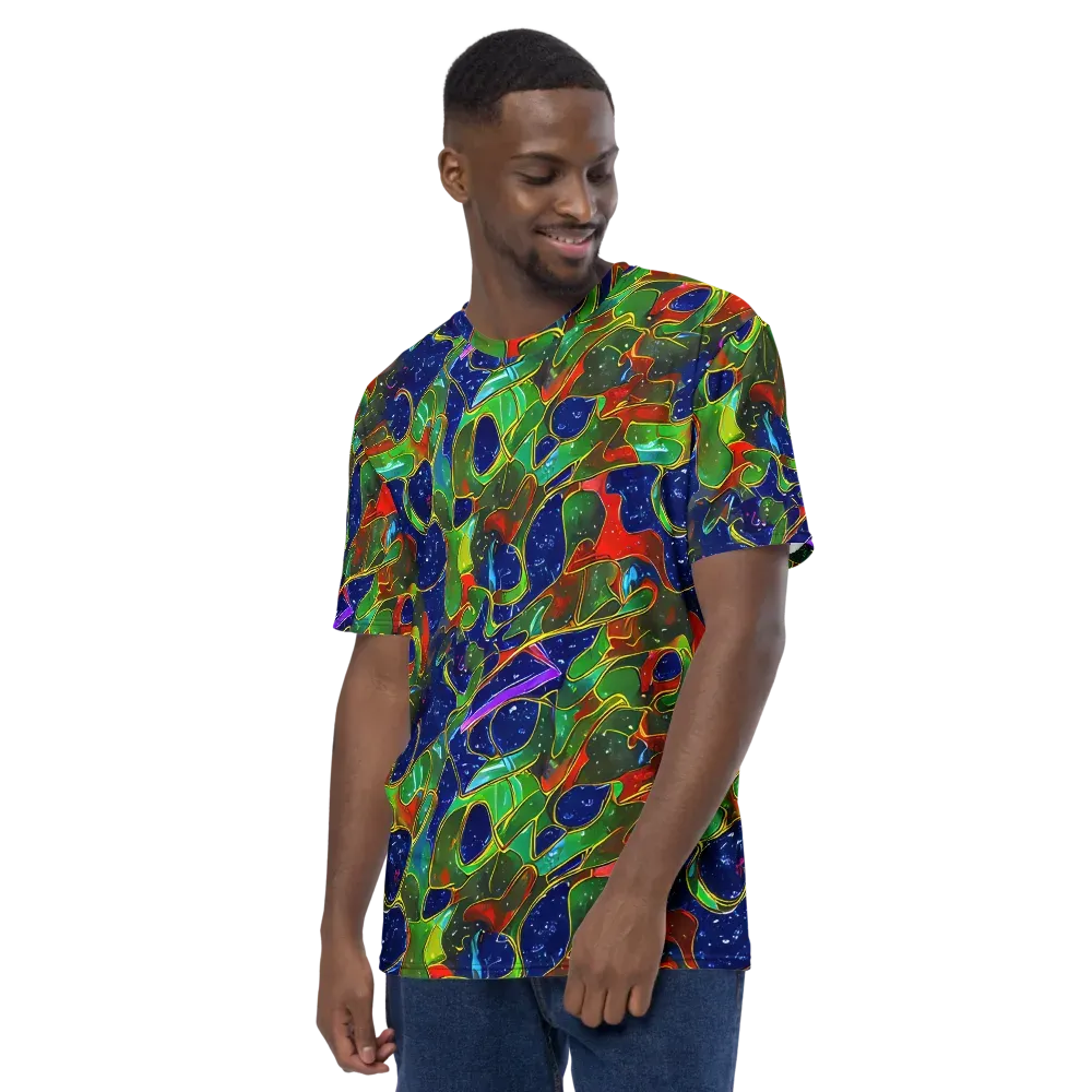 Acid Mosaic on Men's Crew Neck T-Shirt — Left
